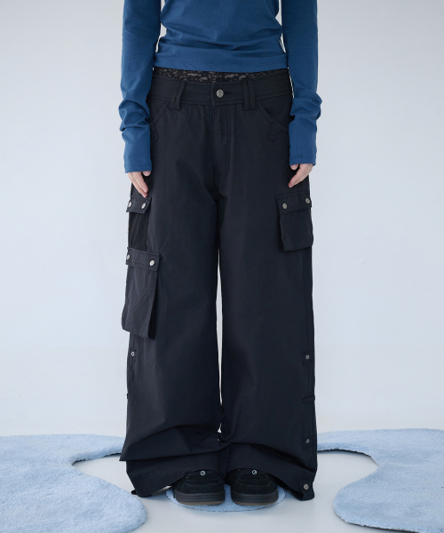 3-WAY MESH POCKET CARGO PT VINTAGE BLACK