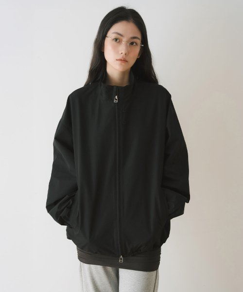 FRILL WIND JUMPER, BLACK