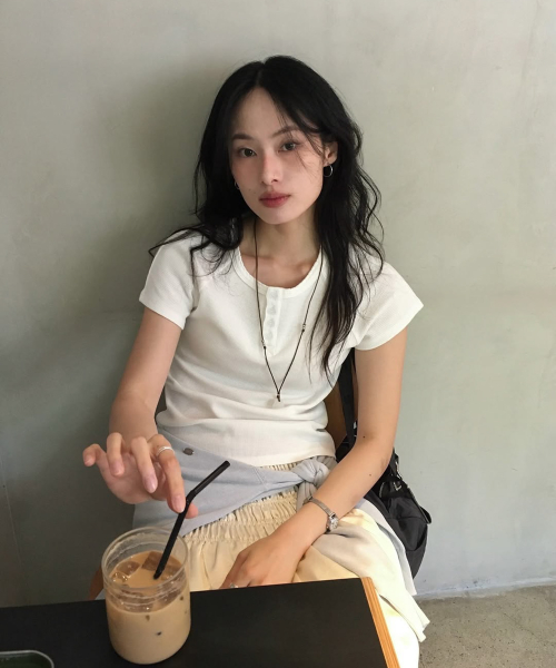 헨리넥와플티셔츠 J1TS321D