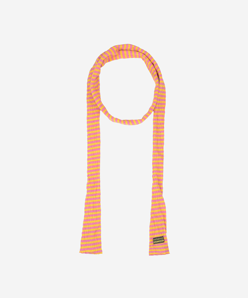 WORKSHOP SKINNY STRIPE MUFFLER YELLOW/PINK