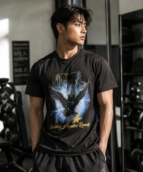 GTTAR004 미케닉 아울 반팔 티셔츠 (BLACK)