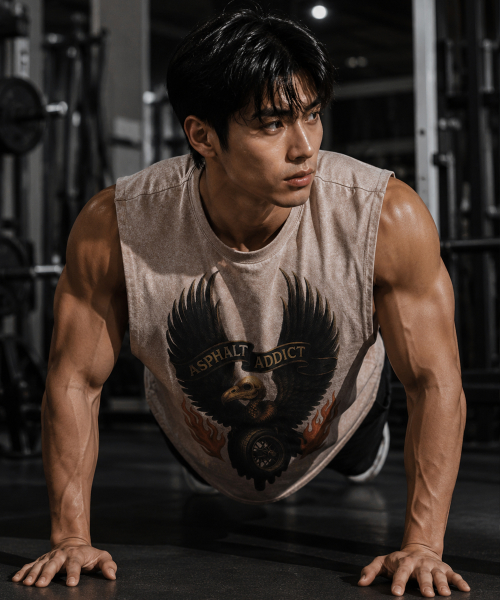 GTTAR005 아스팔트 빈티지 슬리브리스 (BEIGE)
