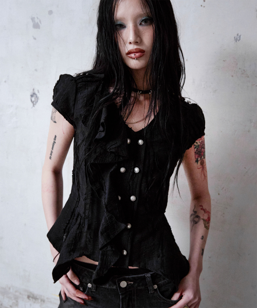Mili Grunge Blouse (BLACK)