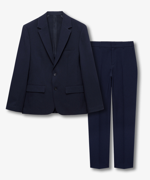 [SET][Cool] Two-tone tissue regular fit jacket set-up navy