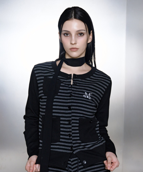 MOTION STRIPE BUTTON CARDIGAN