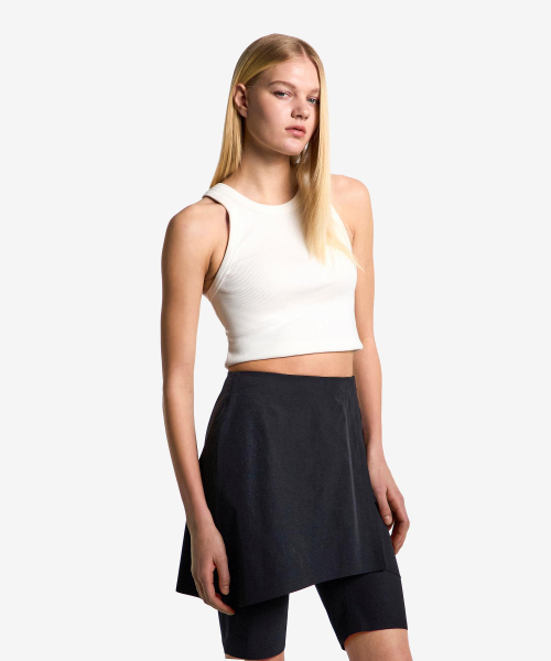 여 크롭 슬리브리스_화이트
