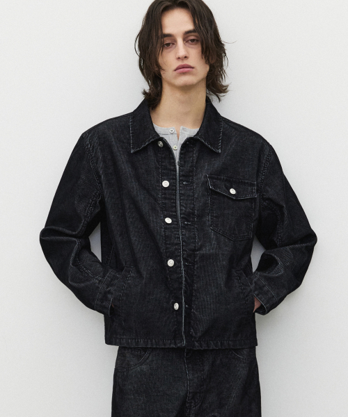 Washed Corduroy Jacket Black