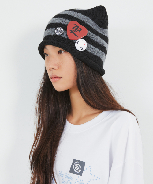 TEDDY ROLL BRIM BEANIE charcoal