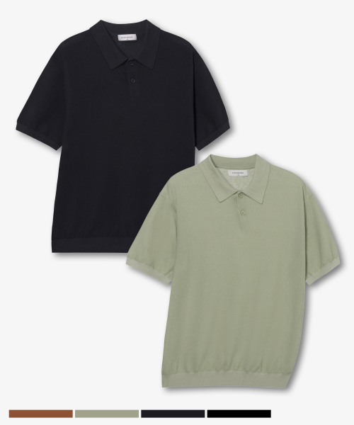 [2PACK]Washable Cotton Mixed Collar Short-Sleeved Knitwear - 4color