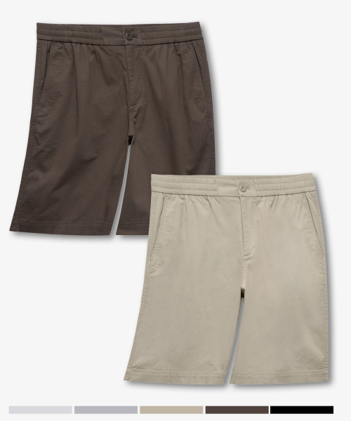 [2PACK]Loose fit Full banding chino half pants - 5color