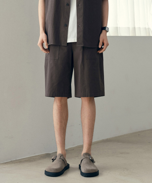 Relaxed fit Cool Cotton Brown Half Pants