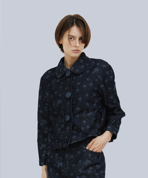 TULIP JACKET- FLOWER DENIM