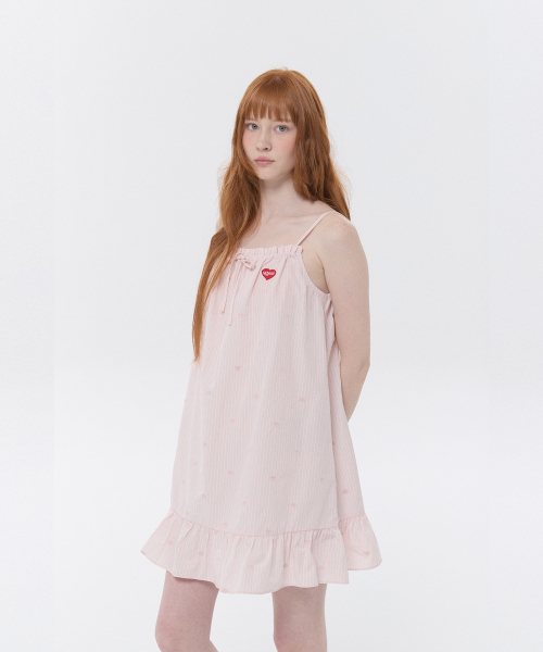 KIRSH MELLOW RUFFLE-POINT PAJAMA DRESS(LIGHT PINK)