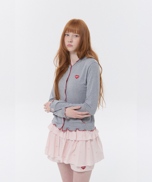 KIRSH MELLOW HOODED CARDIGAN(MELANGE GRAY)