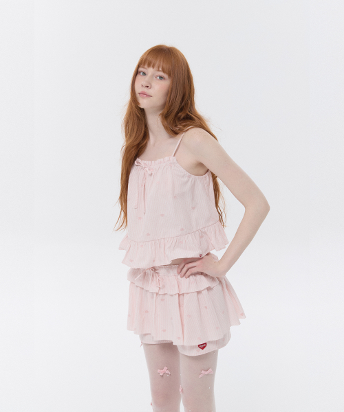 KIRSH MELLOW RUFFLE-POINT SLEEVELESS(LIGHT PINK)