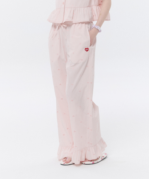 KIRSH MELLOW RUFFLE-POINT PAJAMA PANTS(LIGHT PINK)