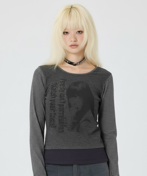 WATCH YOUR TONE L/S TEE [CHARCOAL]