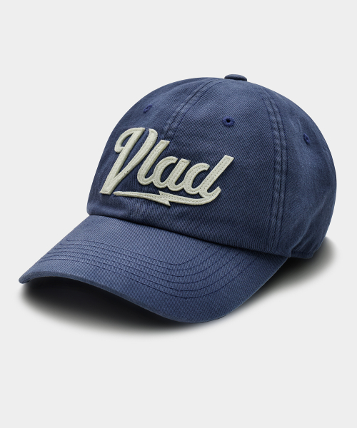 VLAD WASHED APPLIQUE BALL CAP_NAVY