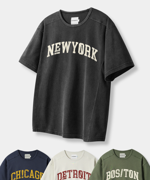 USA ARCH LOGO SEMI CROP SHORT SLEEVE T-SHIRT_4 COLOR