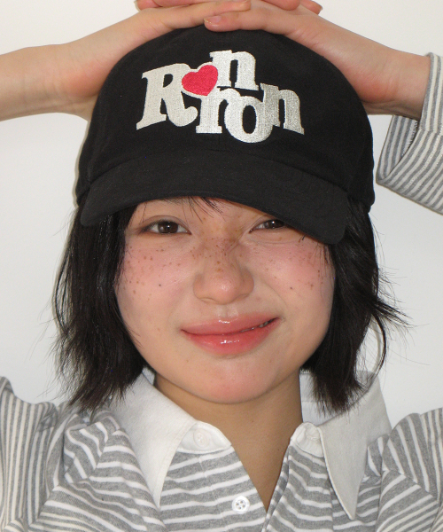 HEART RR SYMBOL STITCH BALL CAP BLACK
