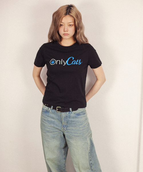 ONLY CATS MINI TEE (BLACK)