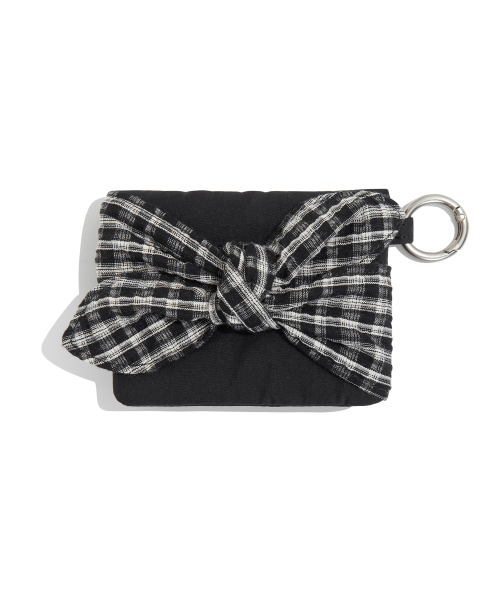 TCM check cotton wallet (black)