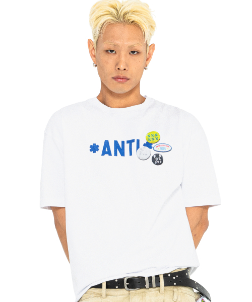 XF010 안티 핀 뱃지 티셔츠 (WHITE)
