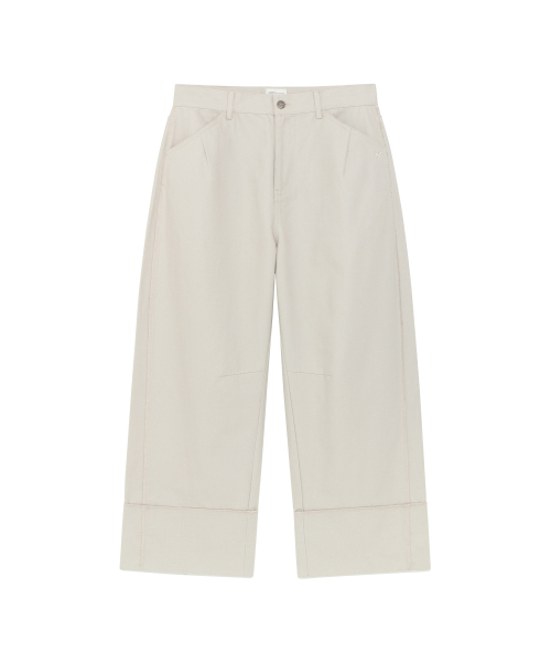 TCM cut out offset pocket pants (beige)