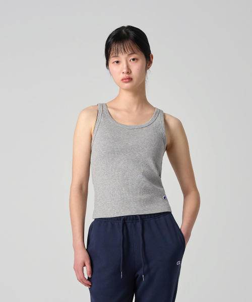 여성 C로고 베이직 슬리브리스 Grey