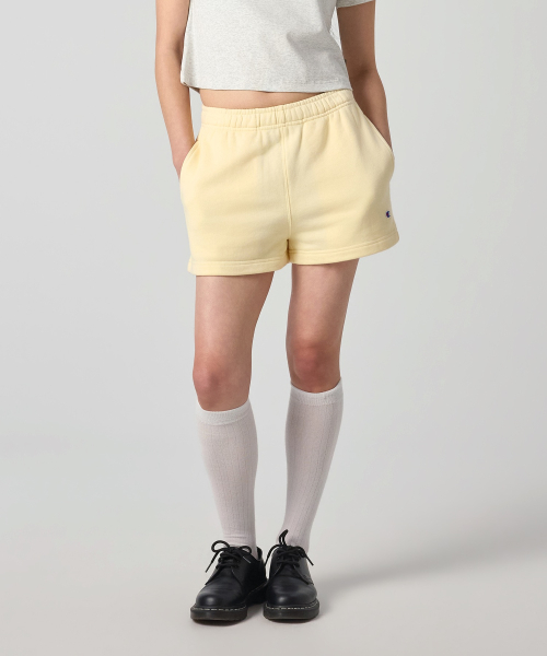 여성 C로고 스웨트 쇼츠 Cream