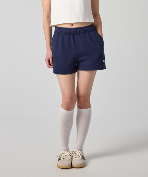 여성 C로고 스웨트 쇼츠 Navy