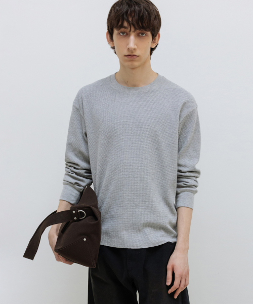 Waffle Crewneck Long Sleeve MELANGE GREY