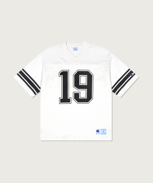 넘버링 메쉬 풋볼 저지 티셔츠 White
