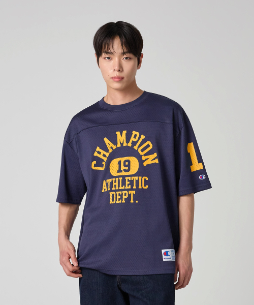 컬리지 메쉬 풋볼 저지 티셔츠 Navy
