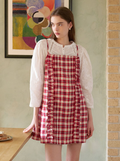 Frill Point Check Dress MU2611OP101M