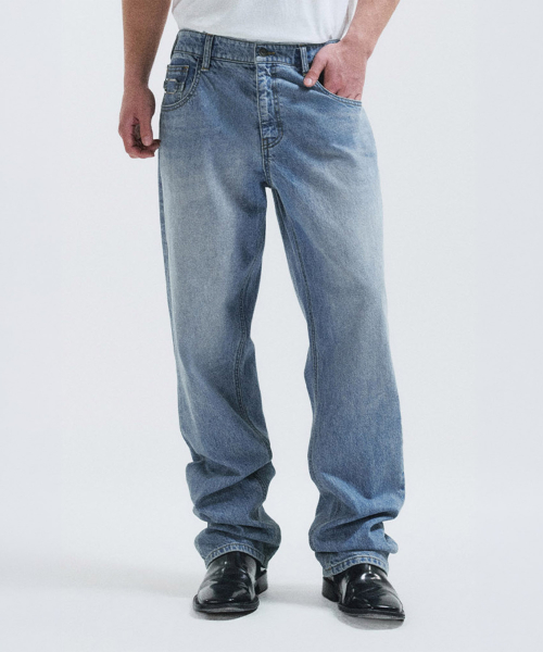 Banding denim pants - blue
