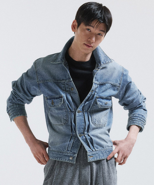 Louver denim jacket - blue