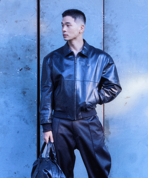 Leather jumper - black