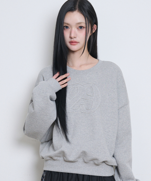 129 LOGO PATCH BALLOON SWEATSHIRT MELANGE