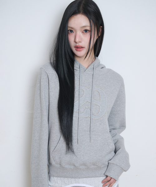 129 LOGO PATCH HOODIE MELANGE