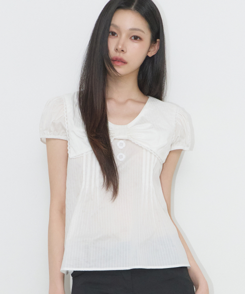 SAILOR BOW COLLARED BLOUSE WHITE