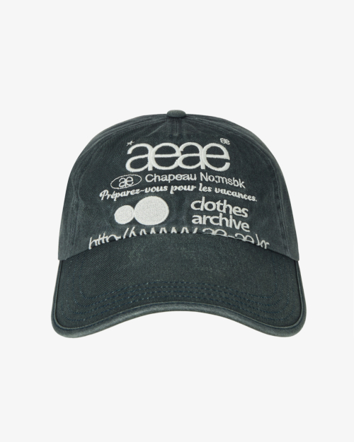 WEB LOGO WASHED 5 PANNEL BALL CAP [NAVY]
