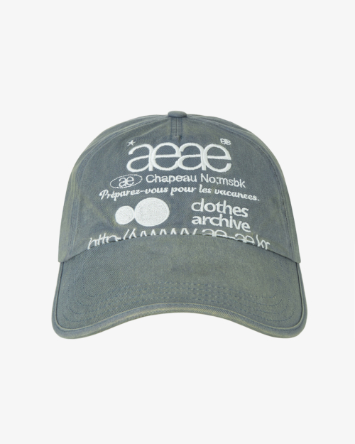 WEB LOGO WASHED 5 PANNEL BALL CAP [COPEN BLUE]