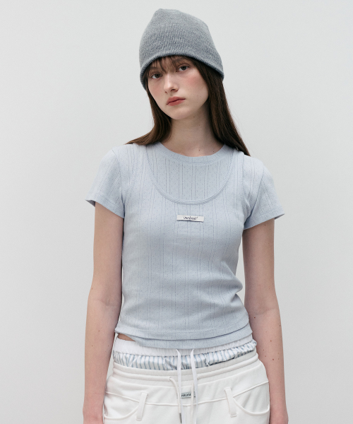 NUBASIC DOUBLE LAYERED SET TOP SKY