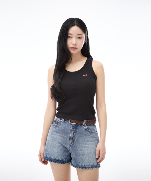 스몰 체리 슬림핏 슬리브리스 [블랙]
