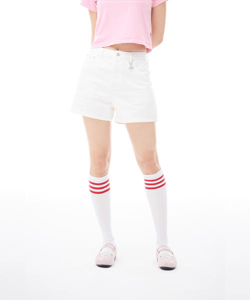 키르시 베이직 데님 쇼츠 [화이트]