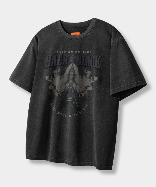 VLAD VINTAGE BLACK SEMI-CROP T-SHIRT_PIGMENT CHARCOAL