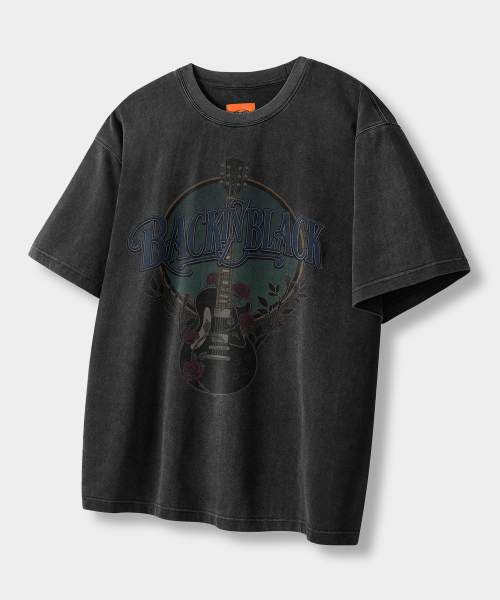 VLAD VINTAGE ROSE SEMI-CROP T-SHIRT_PIGMENT CHARCOAL
