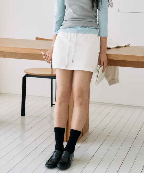 LETTER MINI SKIRT (OFF WHITE)