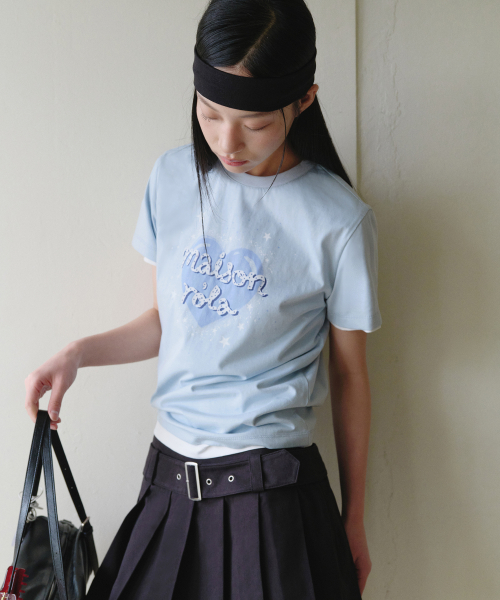 HEART ROLA T-SHIRT SKY